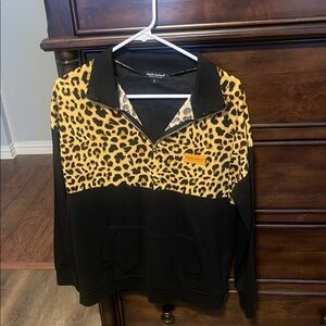 Leopard print and black pullover
